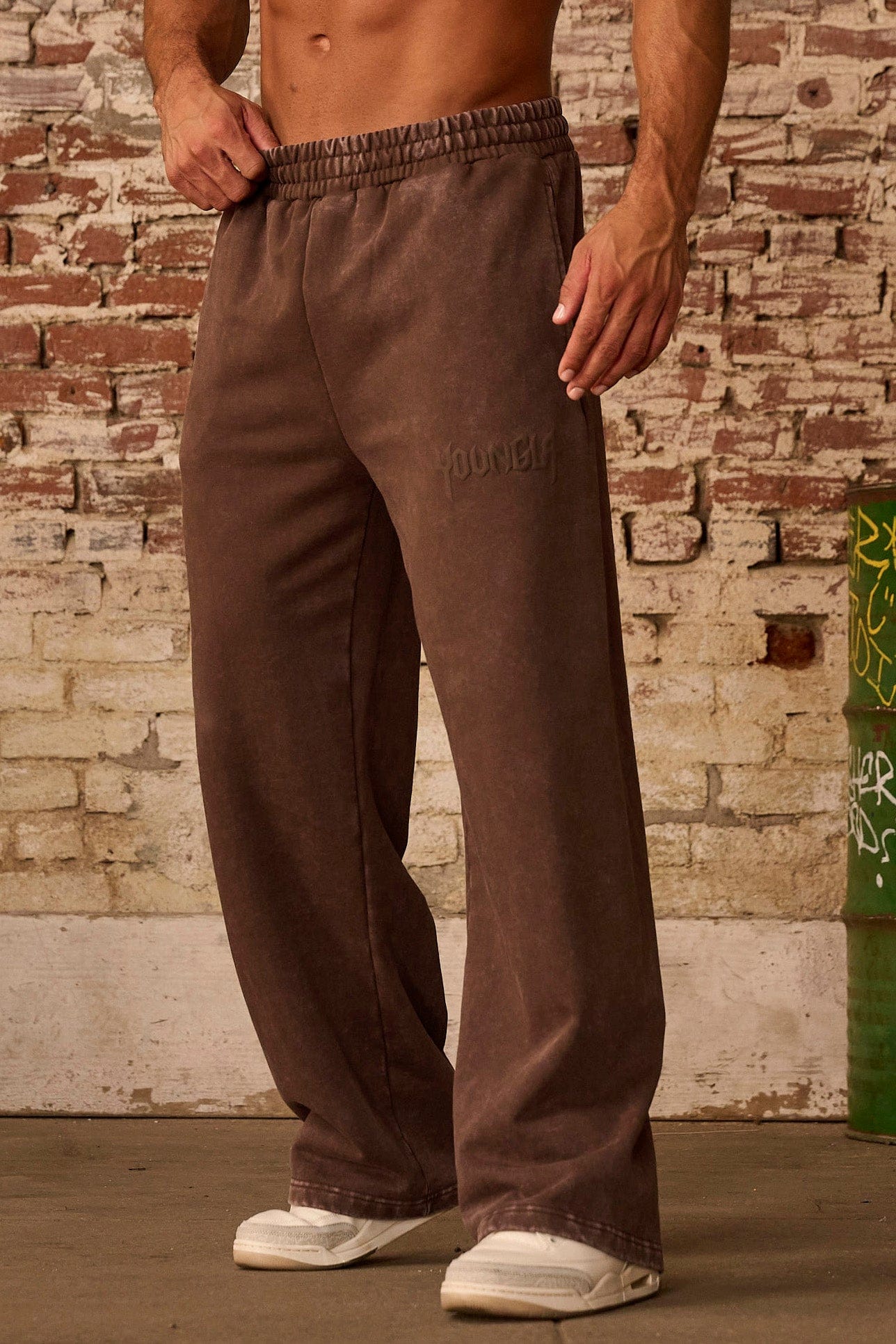 Outlet YoungLA Immortal Joggers Brown Wash XL