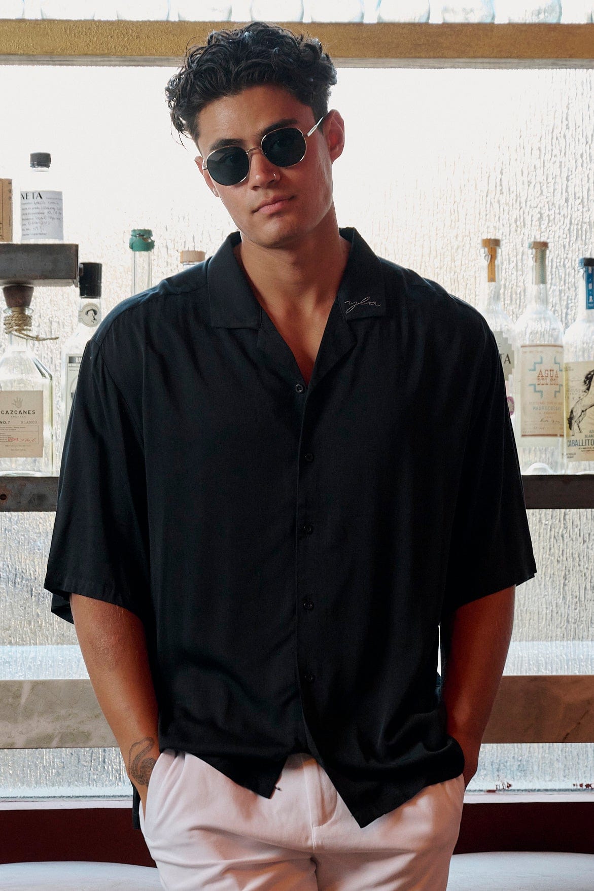 Men's Linen Safari Shirt, short sleeves, button down︱ - In the Middle Tulum