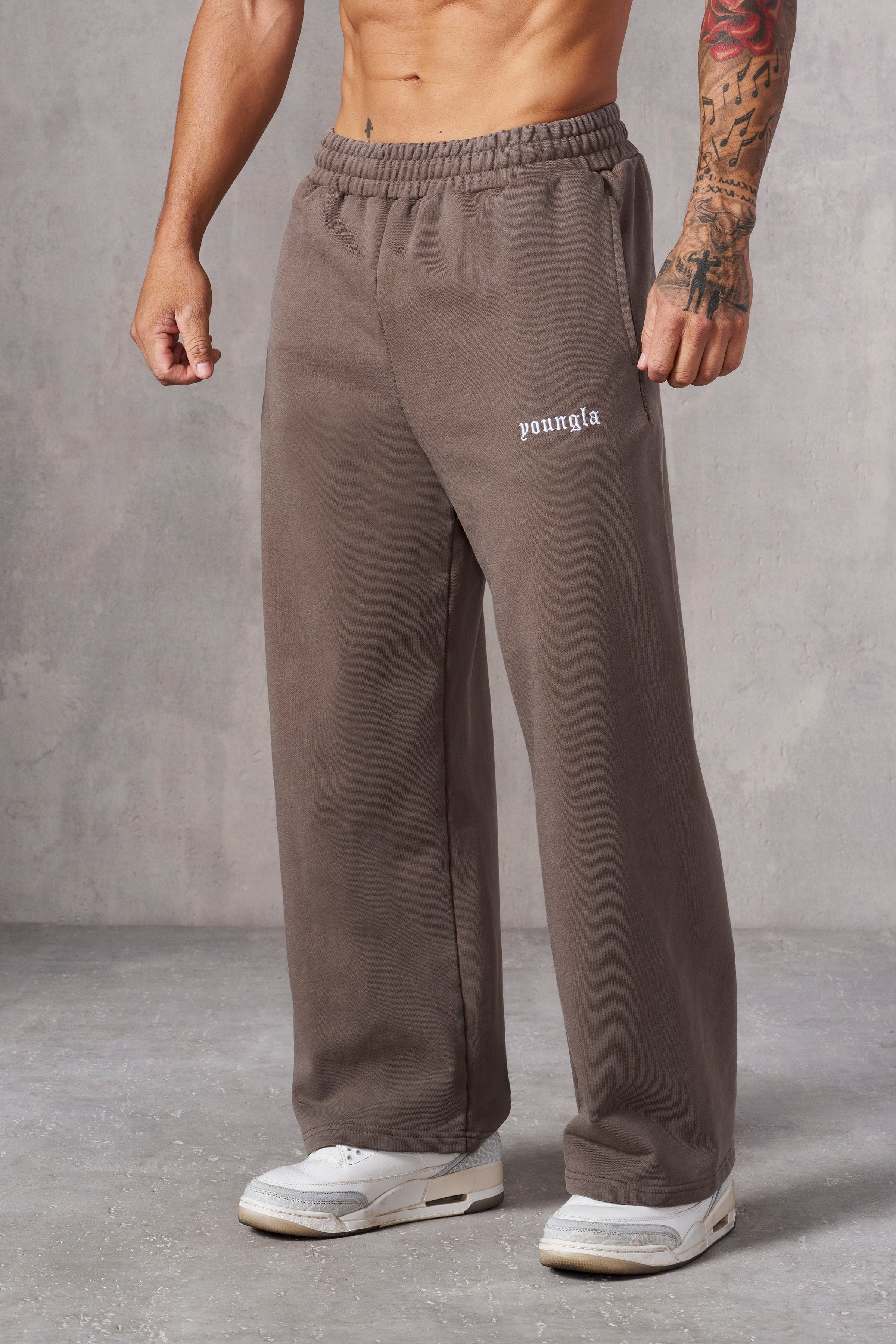 YOUNGLA 203 buy ZEN JOGGERS brown wash