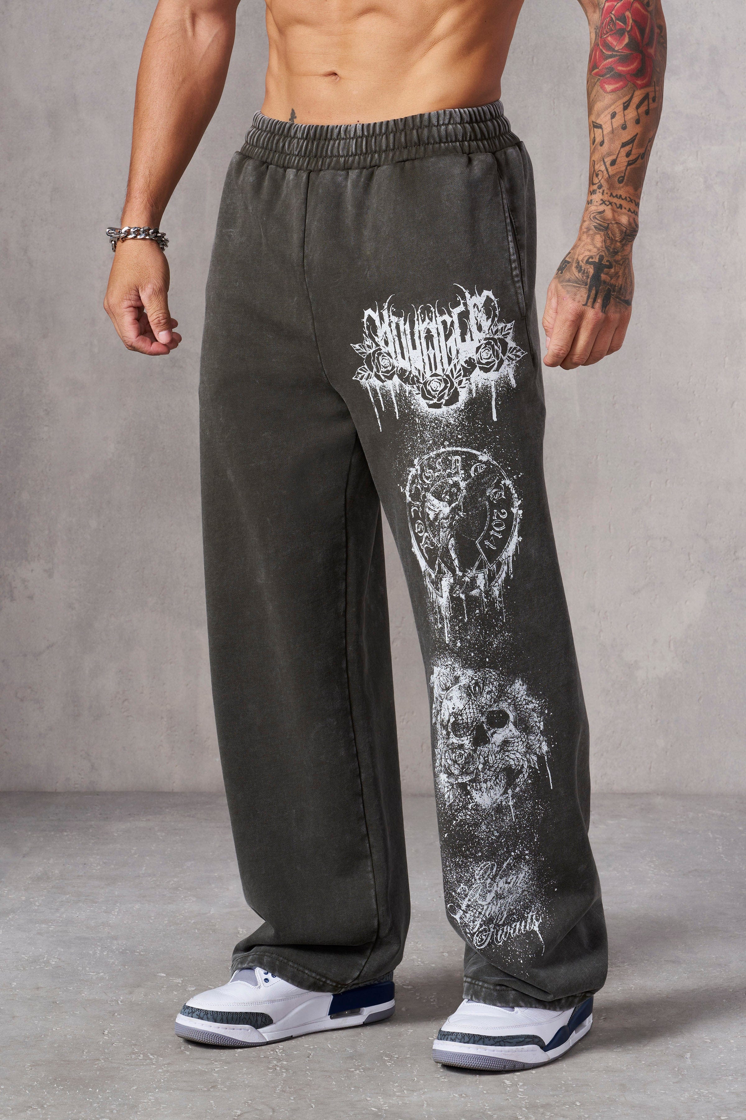 YOUNGLA IMMORTAL cheapest JOGGERS washed grey sz medium