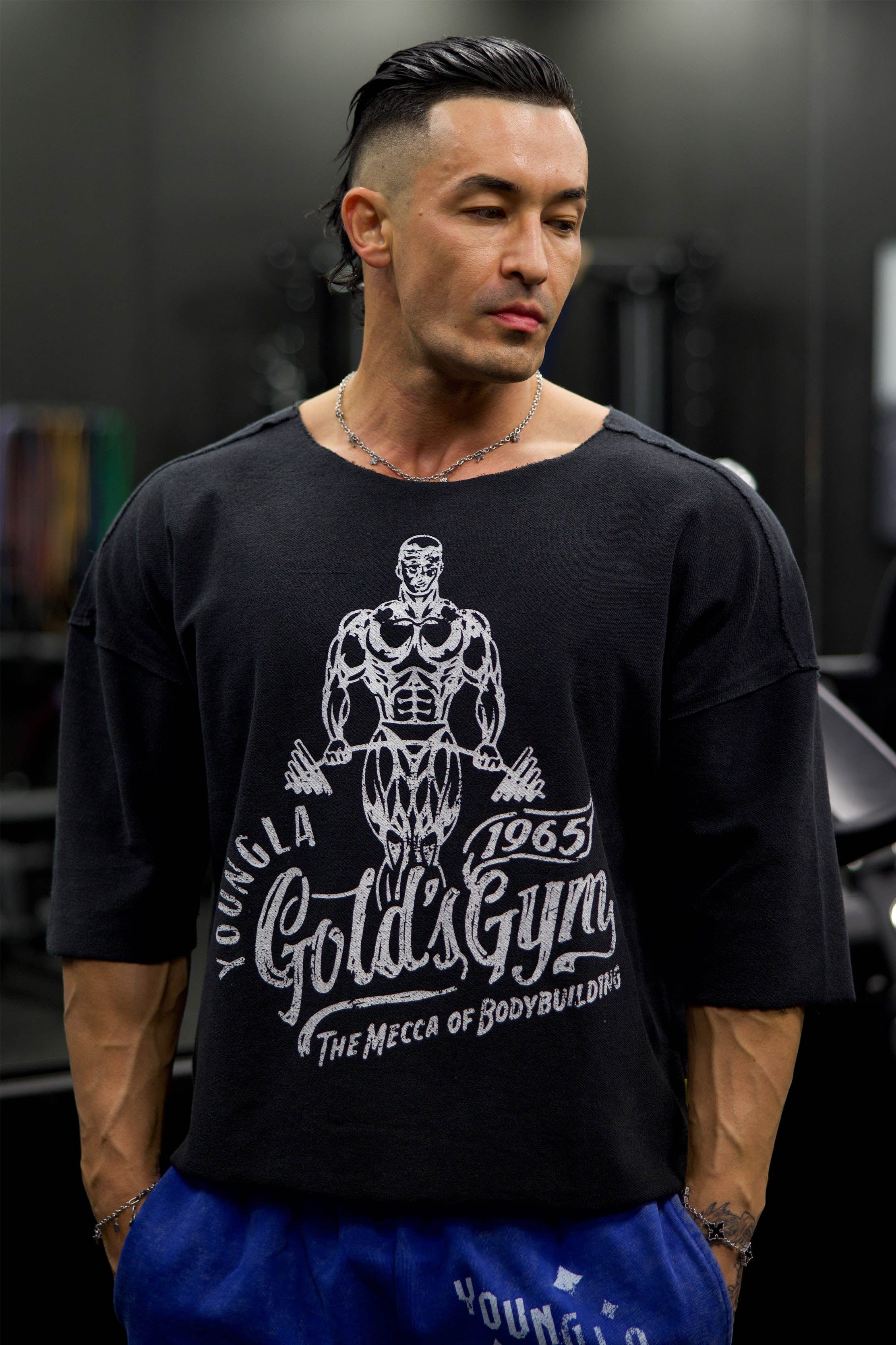 5021 - Gold's Gym Wide Neck Terry Tee