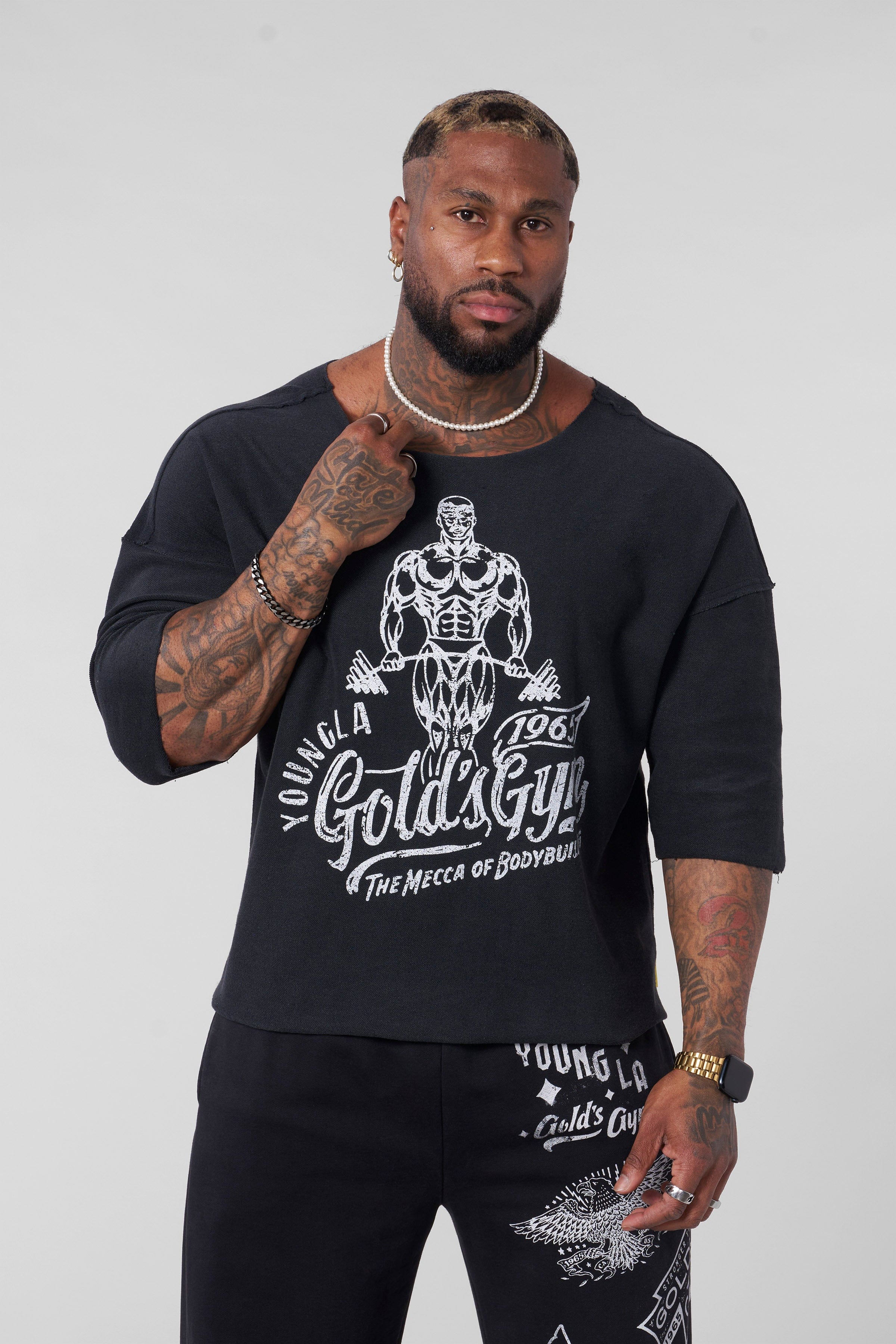 5021 - Gold's Gym Wide Neck Terry Tee