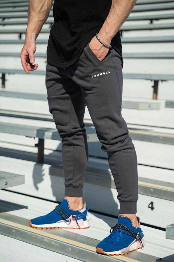 Buy YoungLA Gym Joggers for Men, Skinny Tapered Cargo, Slim Fit Sweatpants, Workout Pants Clothes with Pockets, 203 online