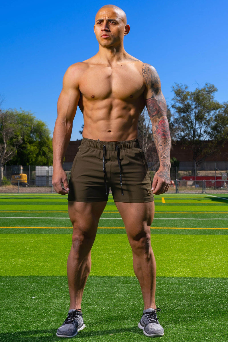 Danny Youngla Men's Bodybuilding Short Shorts Athletic Gym Training Pockets All Black / Large