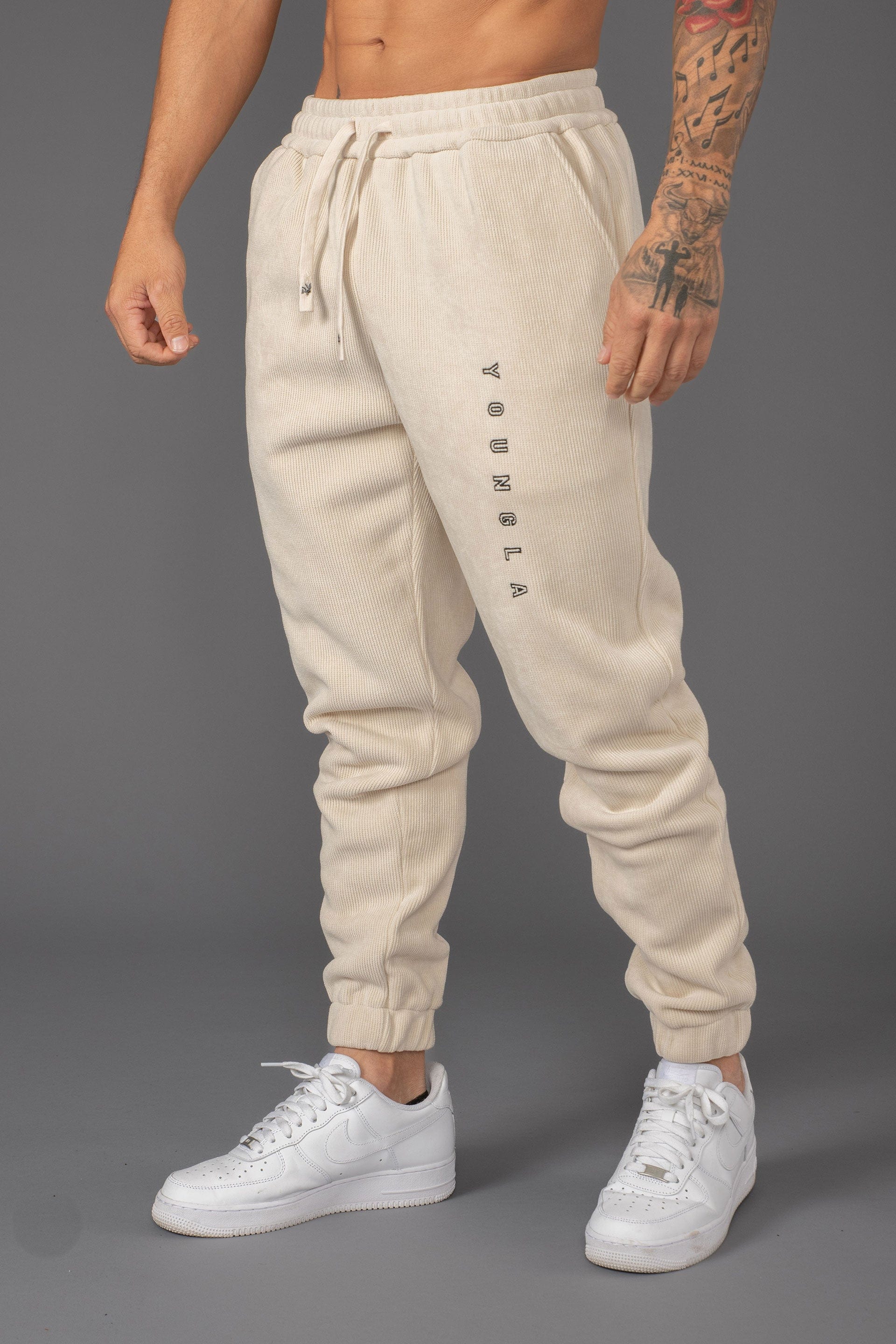 Buy YoungLA Slim Fit Joggers for Men, French Terry Cotton Skinny Tapered  Sweatpants
