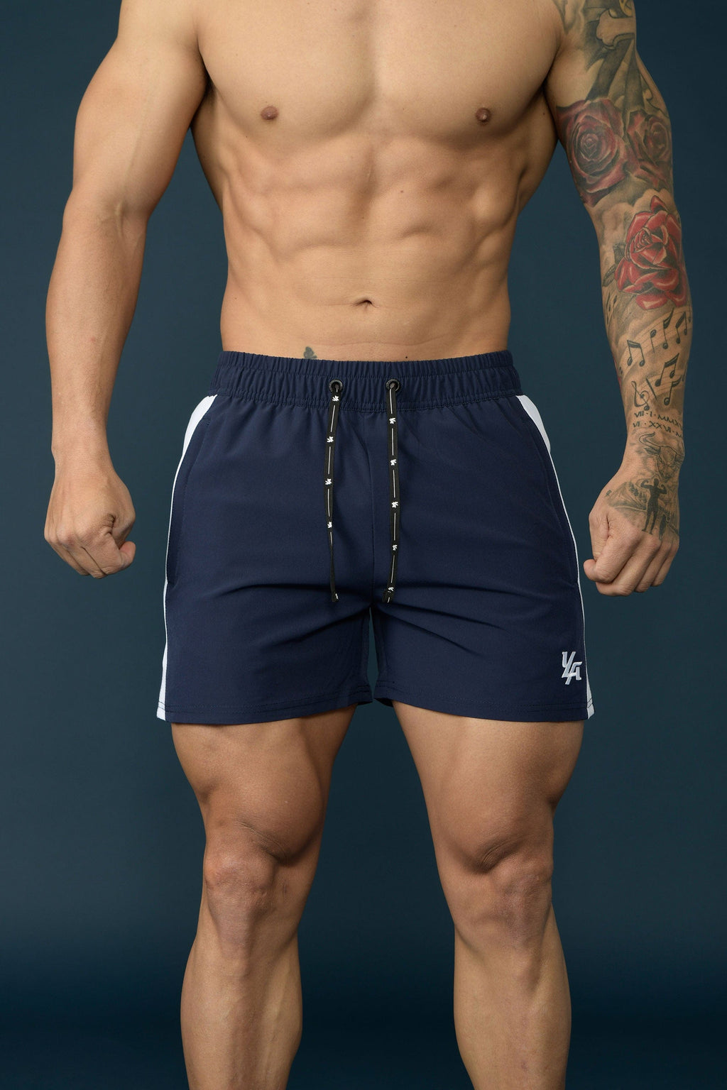 YoungLA Men's Bodybuilding Short Shorts Athletic Gym Training Pockets