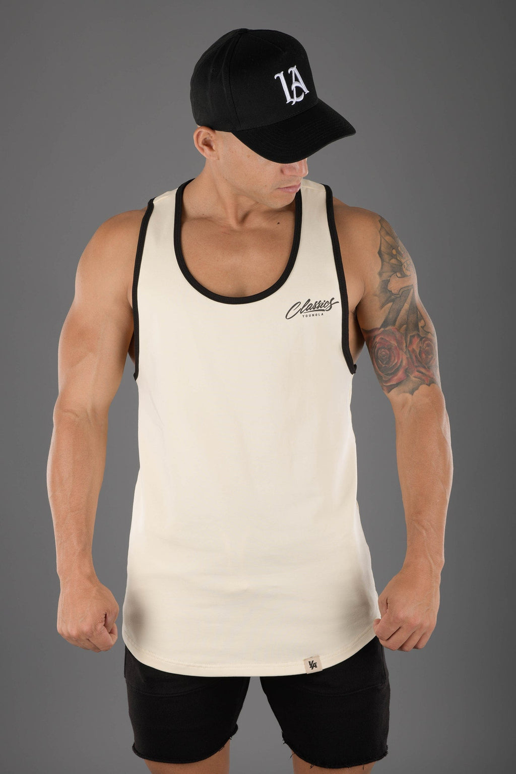 YoungLA Stringer Tank Tops for Men, Workout Muscle Y Back, Gym  Bodybuilding Clothing