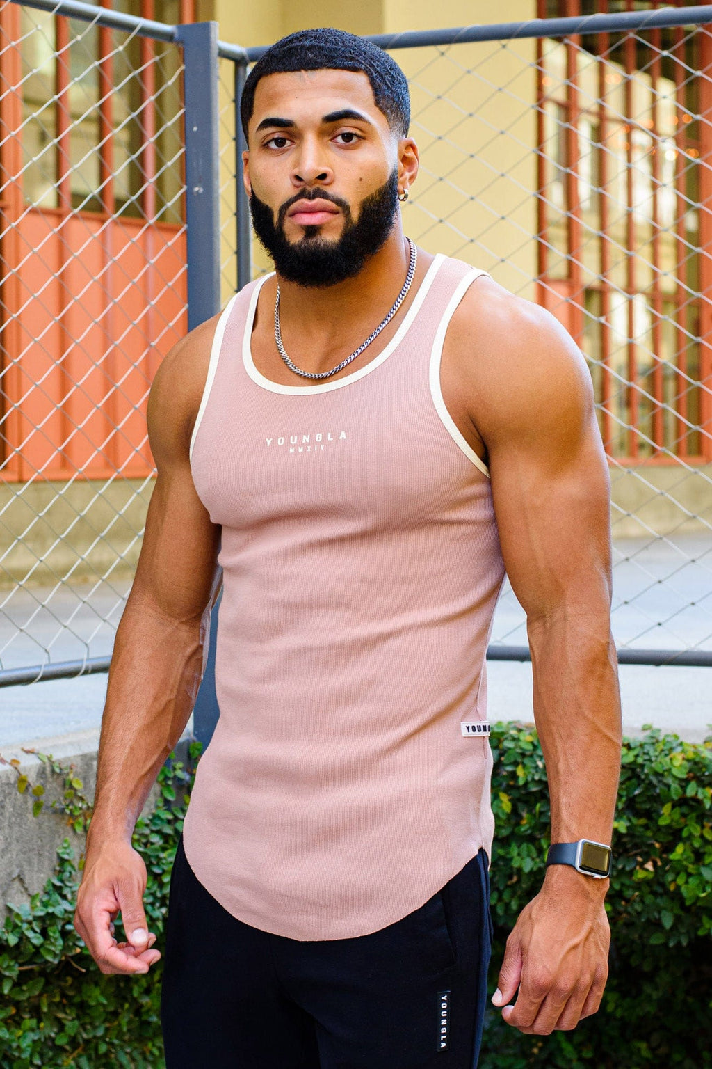 YoungLA Tank Tops Men Workout Muscle Shirts Gym Bodybuilding 314 - brown -  S : : Fashion